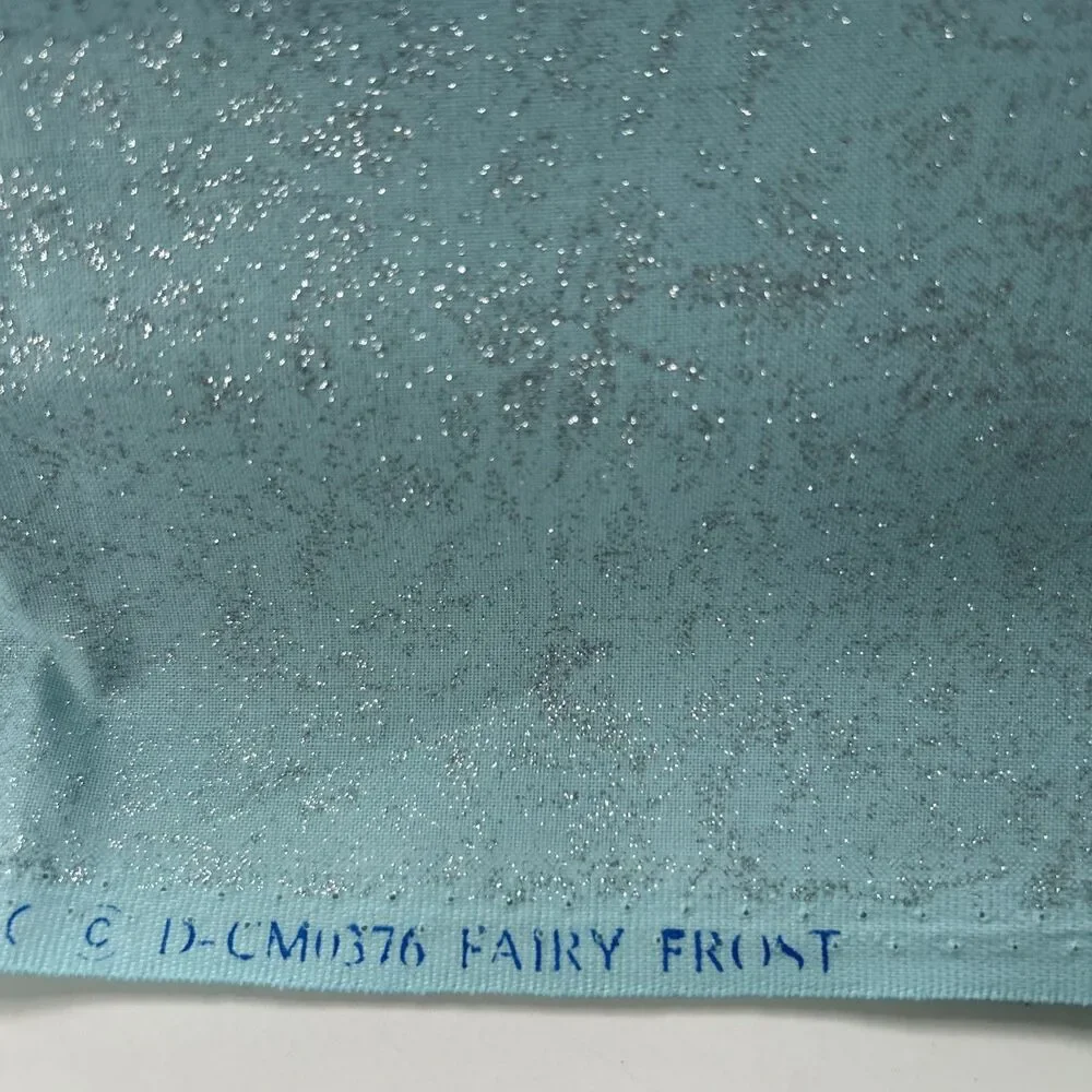 Michael Miller Fairy Frost Blue Shimmery Cotton Quilting Fabric 22 X 42 CM0376